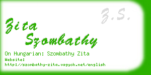 zita szombathy business card